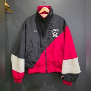 Vintage 90's Swingster Bowling Palisade Bomber Puffer Jacket Men's L Red Black